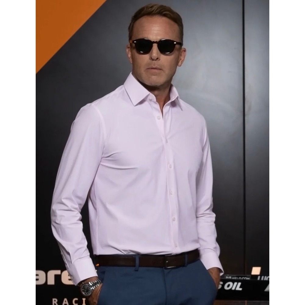 NWT Collars & Co Mens Apex Performance Dress Shirt S Pink‎ Nylon Spandex